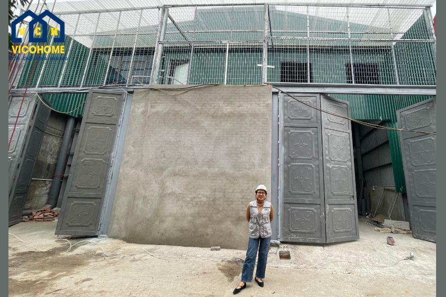 Thiết kế - Thi công nhà xưởng khunng thép 2 tầng 350m2/sàn - Hoàng Mai -TKK0012