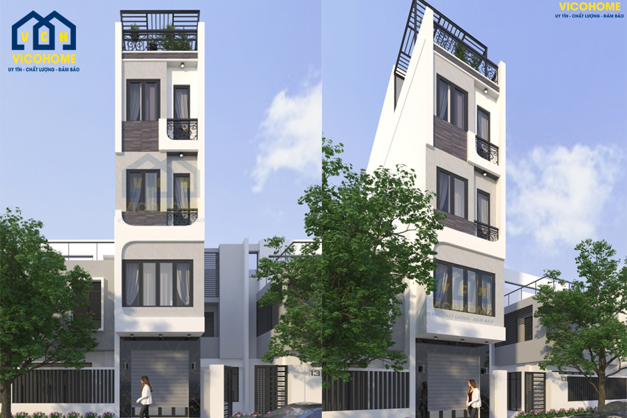 Thiết kế nhà phố hiện đại 4 tầng – anh Nam – Đào Tấn - TKP0044