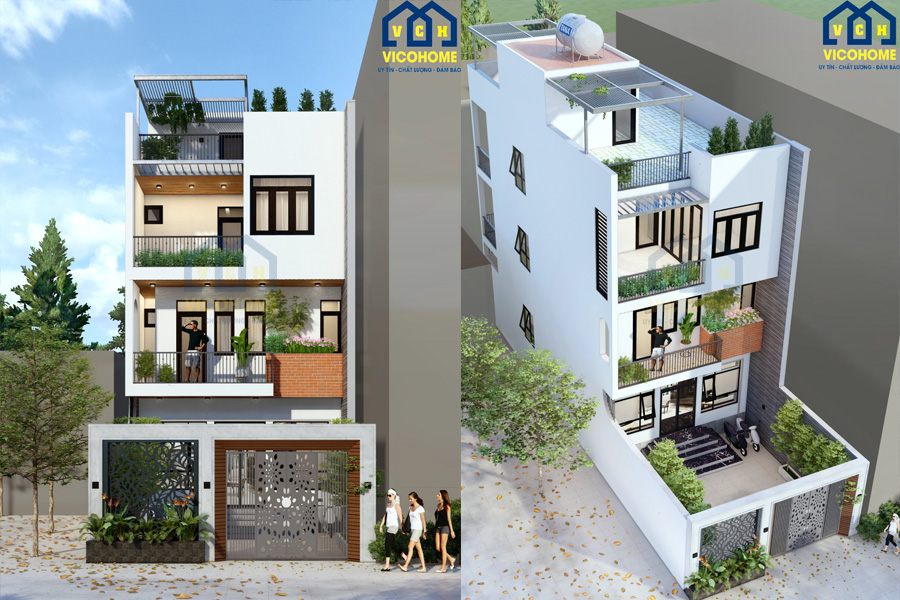 Thiết kế nhà phố hiện đại 3 tầng  – chị Phương – Hà Đông - TKP0046