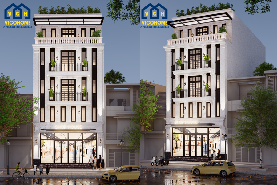 Thiết kế thi công shophouse theo phong cách tân cổ điển – anh Hiếu – Hải Phòng - TKP0017