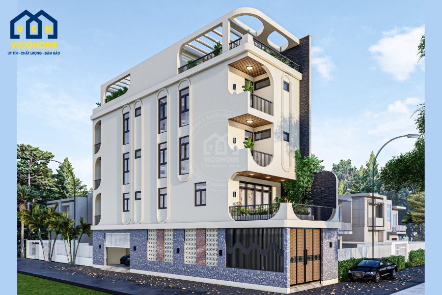 Thiết kế nhà phố 5 tầng 1 tum anh Thanh - Long Biên - TKP0069