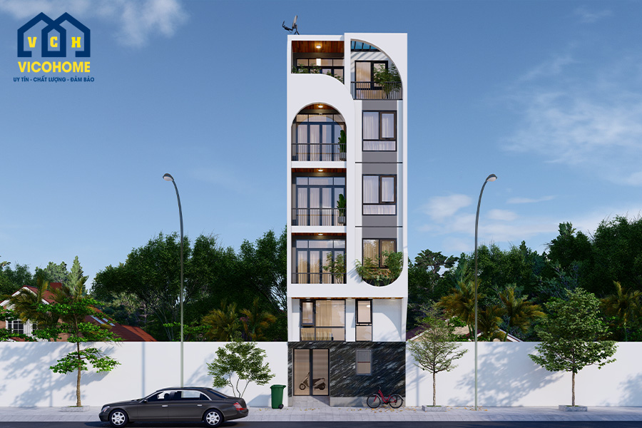 Thiết kế thi công trọn gói nhà phố hiện đại 5 tầng 1 tum – anh Hiển – Kim Mã - TKP0041