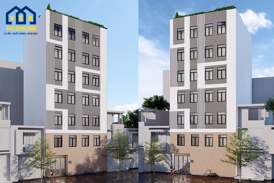 Thiết kế tòa nhà chung cư mini anh Mạnh - Đường Láng - TKP0053