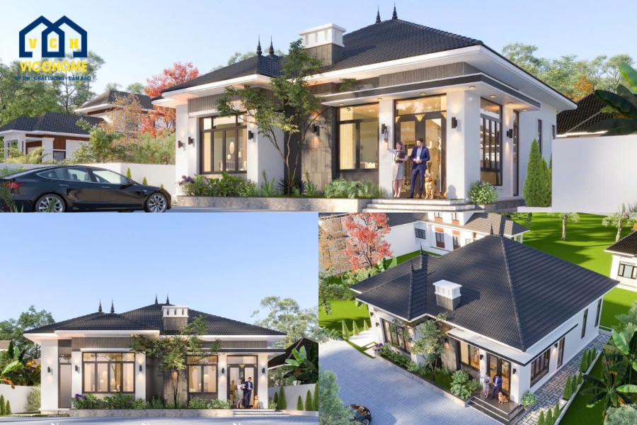 mẫu nhà ngang 10m 1 tầng