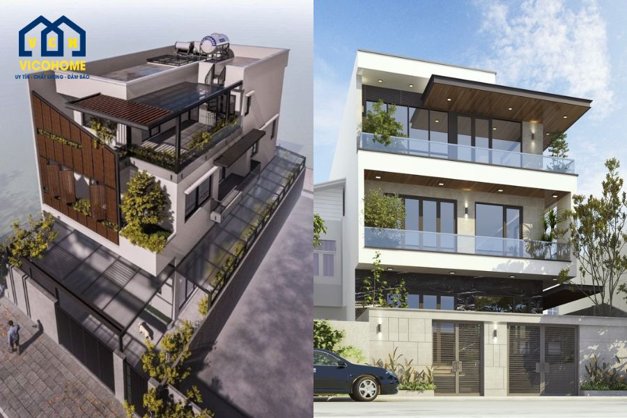 thiết kế nhà mặt tiền 10m sâu 20m