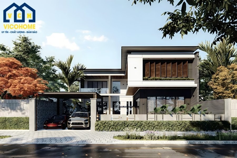 thiết kế nhà mặt tiền 10m