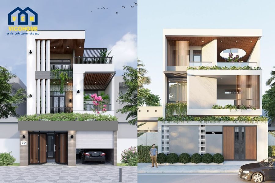 thiết kế nhà mặt tiền 7m 4 phòng ngủ