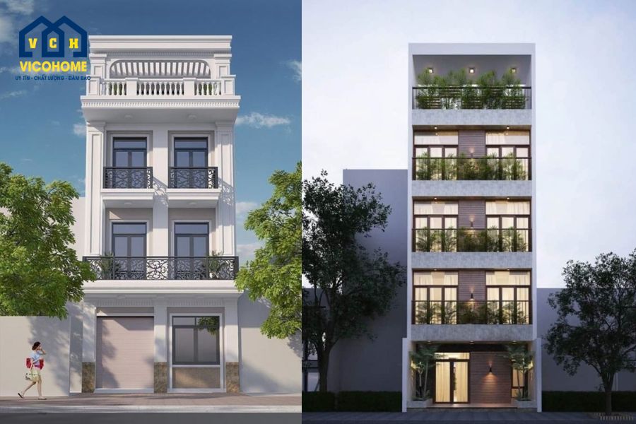 thiết kế nhà mặt tiền 7m sâu 5m