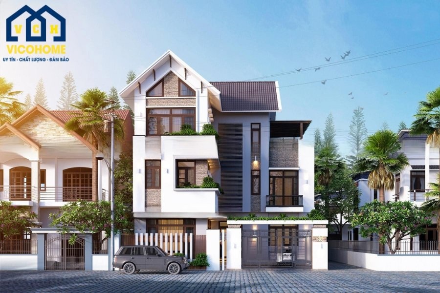 thiết kế nhà mặt tiền rộng 10m