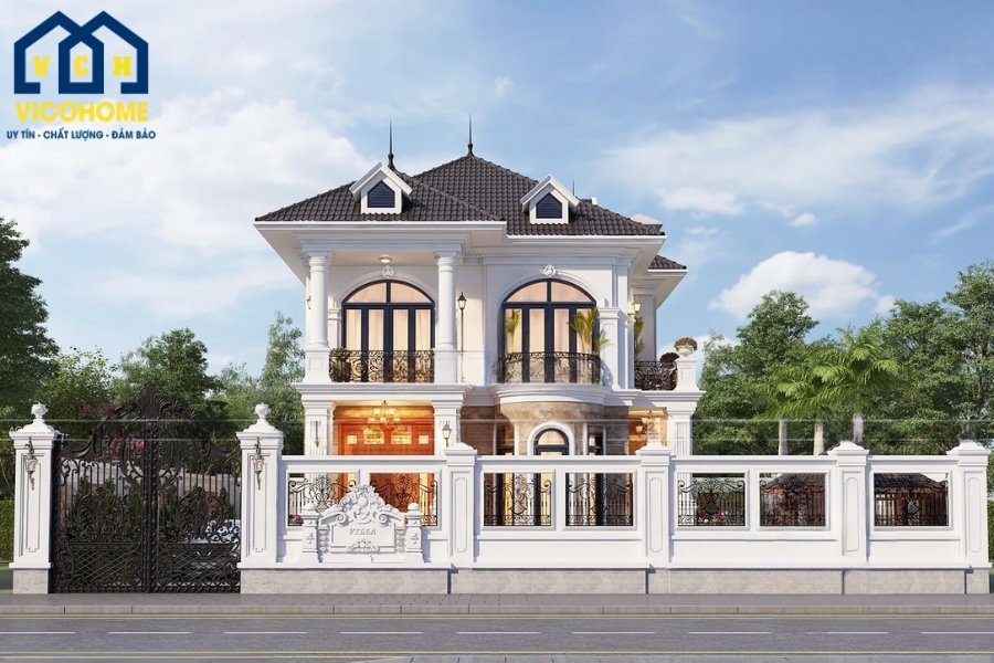 thiết kế nhà ngang 10m sâu 8m 2 tầng
