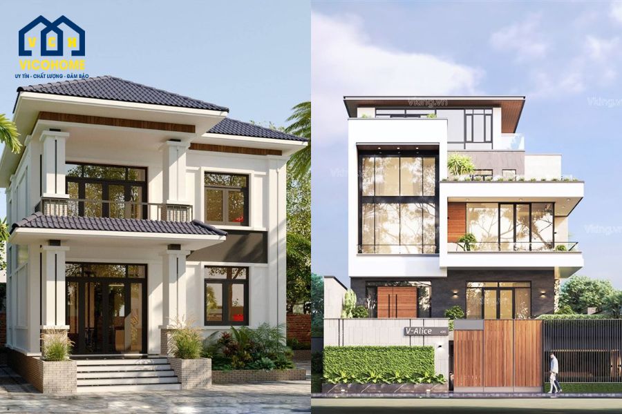 thiết kế nhà ngang 10m sâu 8m