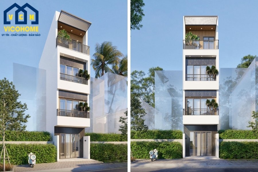 thiết kế nhà 40m2 4 phòng ngủ