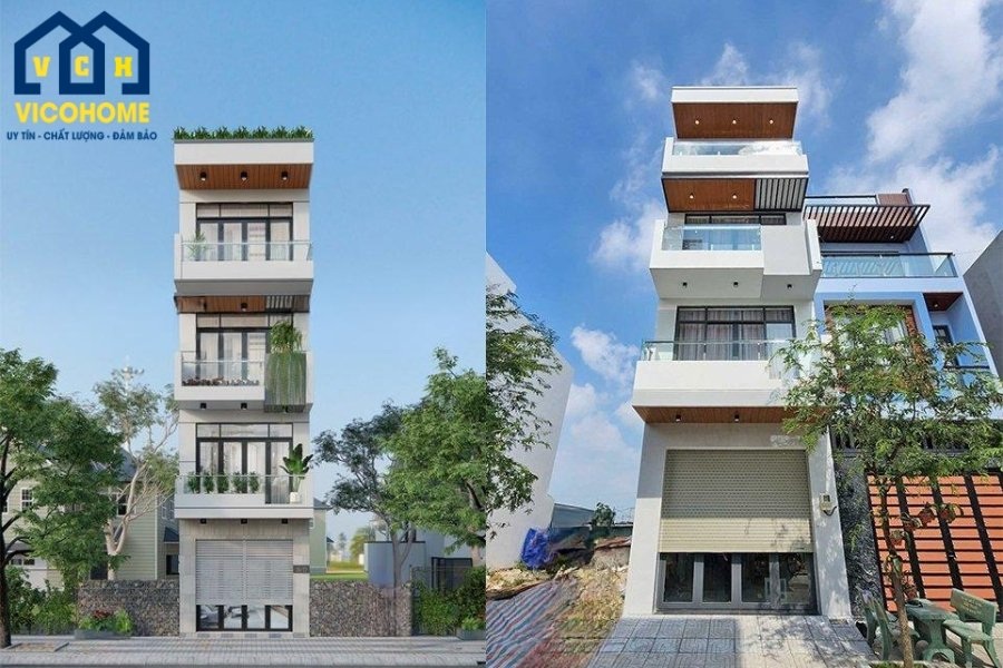 thiết kế nhà 40m2 4 tầng