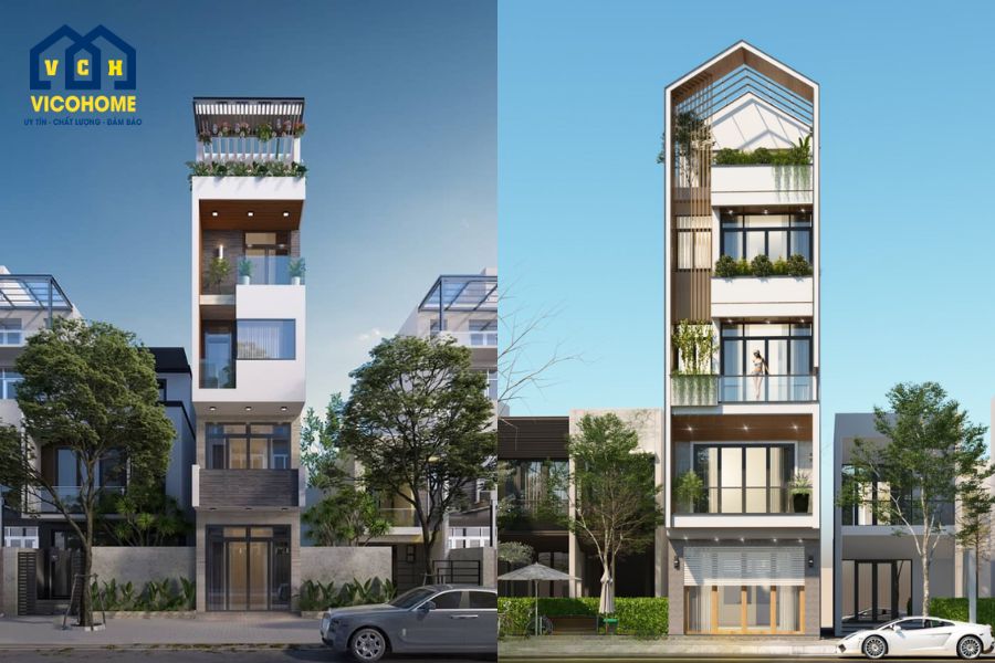 thiết kế nhà 40m2 5 tầng
