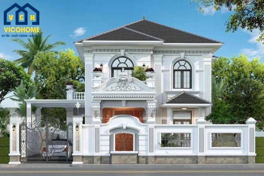 mẫu nhà mái nhật 2 tầng 5 phòng ngủ