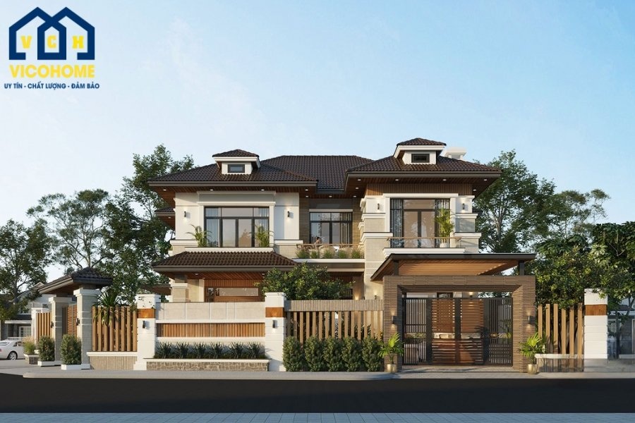 mẫu nhà mái nhật 2 tầng đẹp