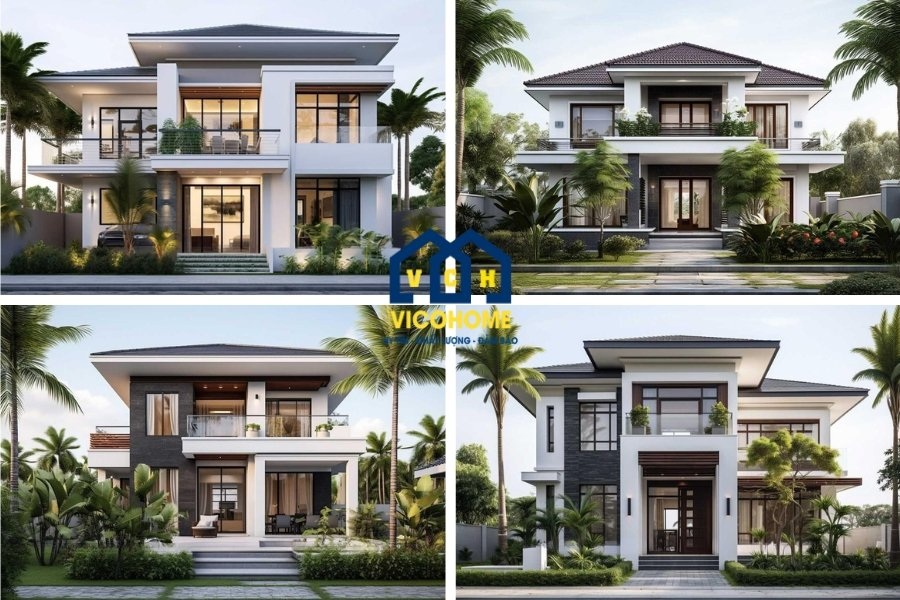 mẫu nhà mái nhật 2 tầng