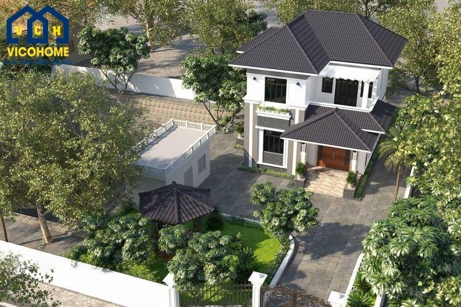 mẫu nhà mái nhật hai tầng đẹp