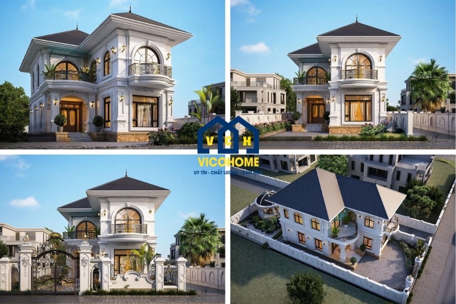 nhà mái nhật 2 tầng tân cổ điển
