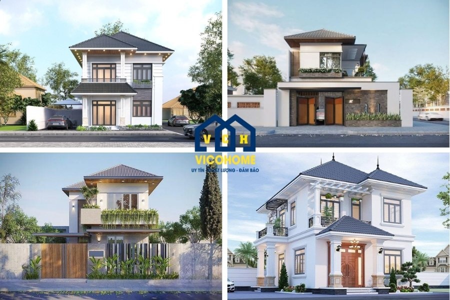 thiết kế nhà 2 tầng mái nhật