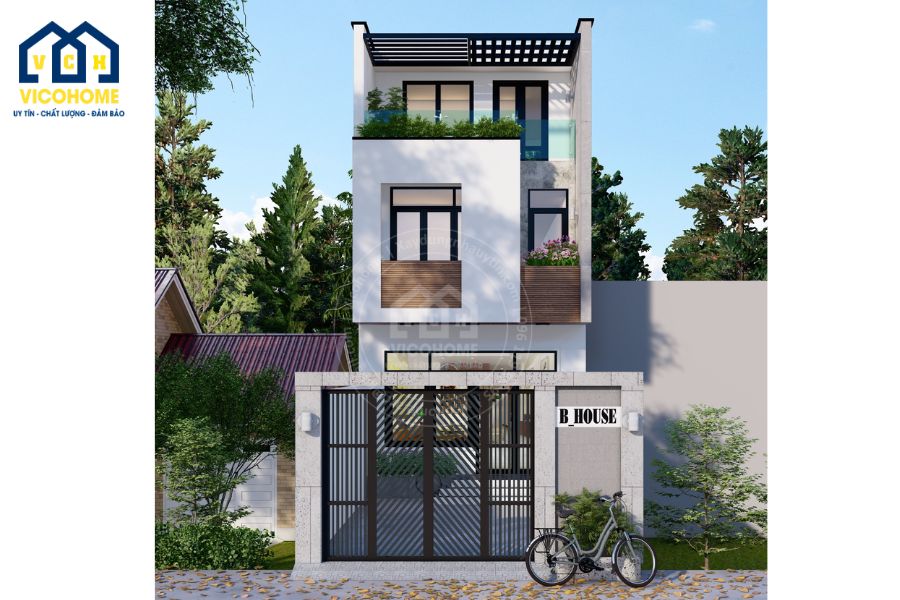 Thiết kế thi công nhà phố hiện đại - anh Dung - Ba Vì - TKP0060