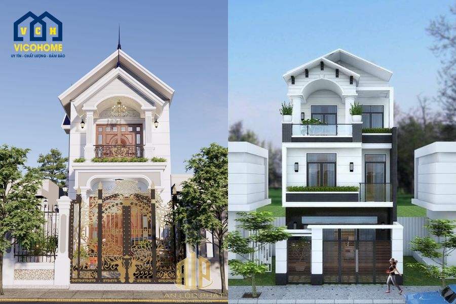 mẫu nhà 6m mặt tiền mái thái