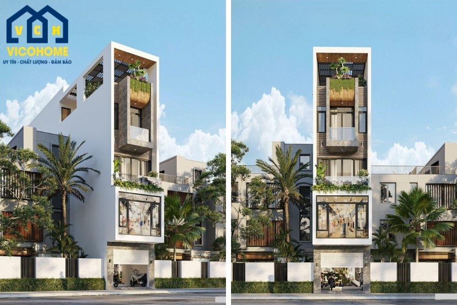 mẫu nhà mặt tiền 6m kinh doanh