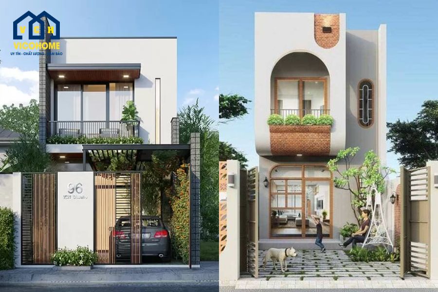 nhà mặt tiền 6m mái bằng