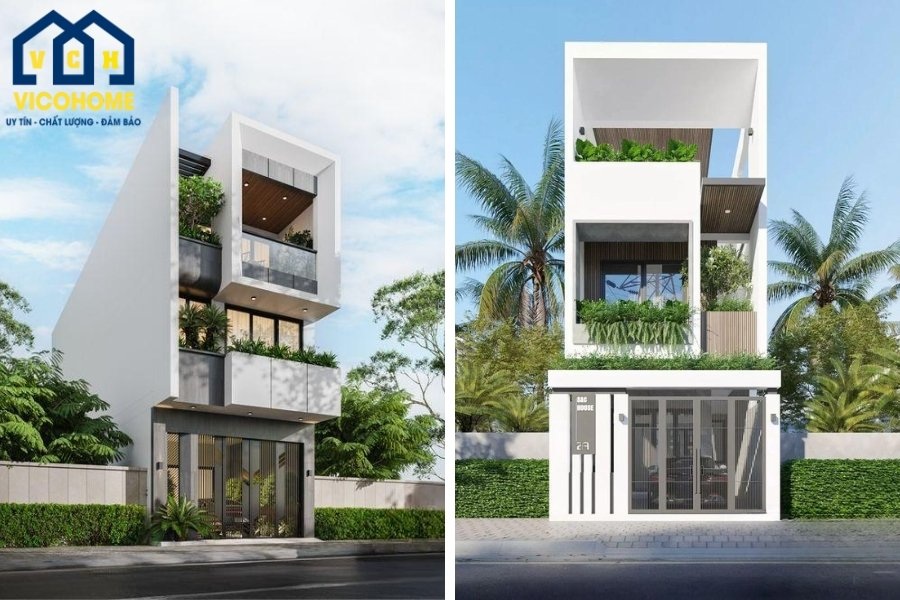 thiết kế nhà mặt tiền 6m hiện đại