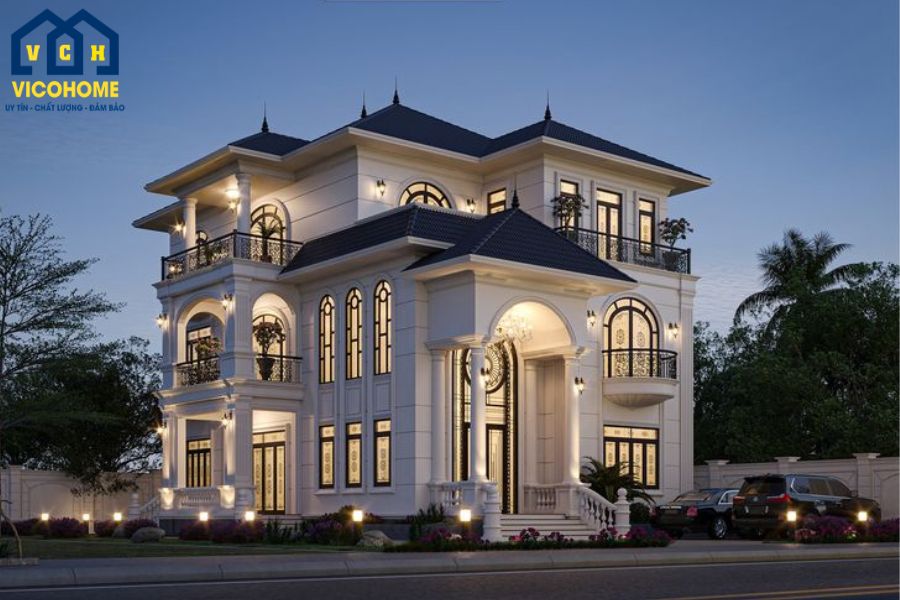 mẫu nhà mái nhật 3 tầng đẹp