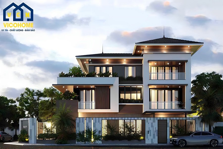 nhà 3 tầng mái nhật