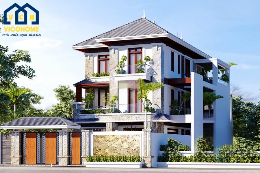 nhà mái nhật 3 tầng hiện đại