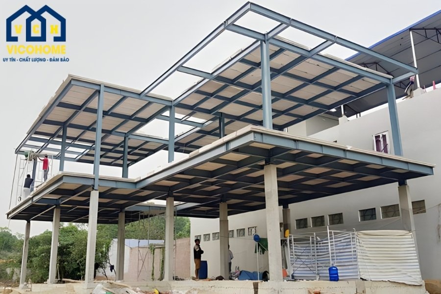 chi phí xây nhà lắp ghép 2 tầng