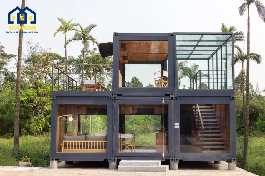nhà 2 tầng lắp ghép