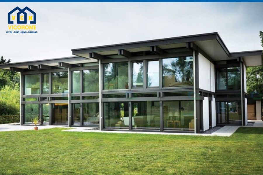 nhà lắp ghép 2 tầng 100m2