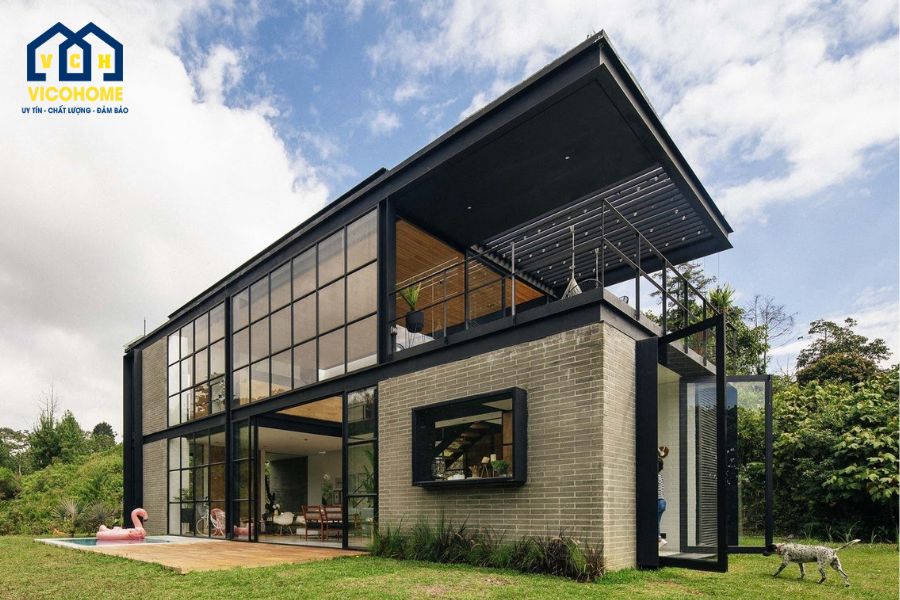nhà lắp ghép 2 tầng 60m2