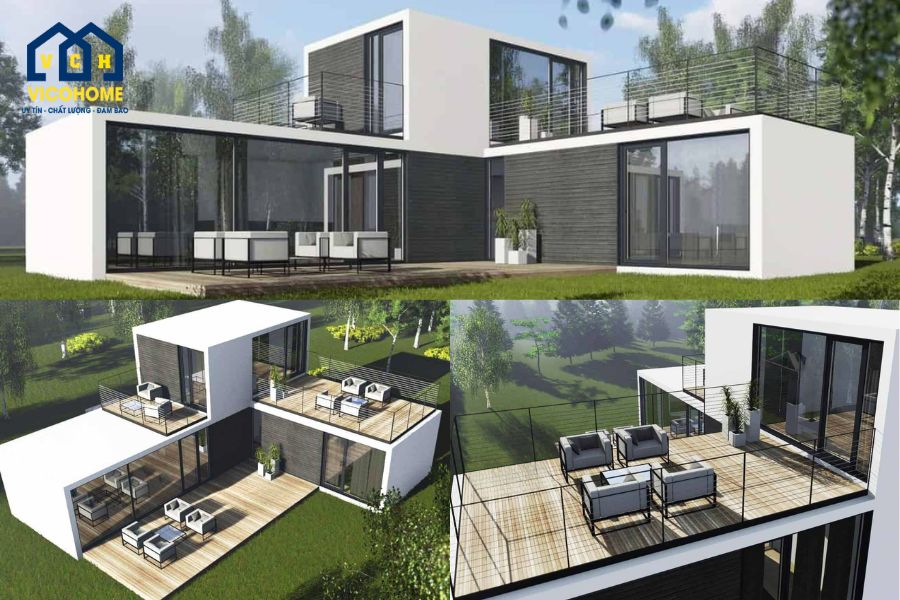 nhà lắp ghép 2 tầng kết hợp kinh doanh