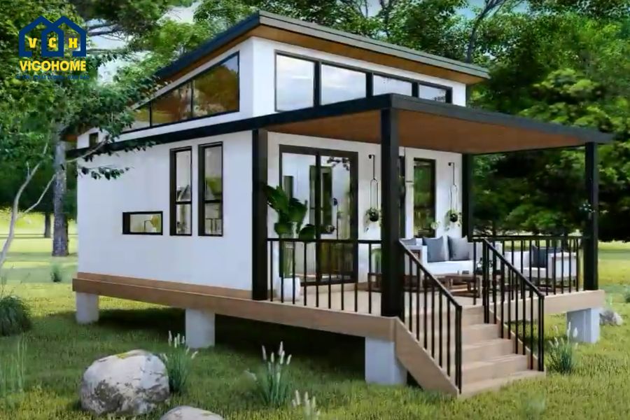 nhà lắp ghép homestay 2 tầng