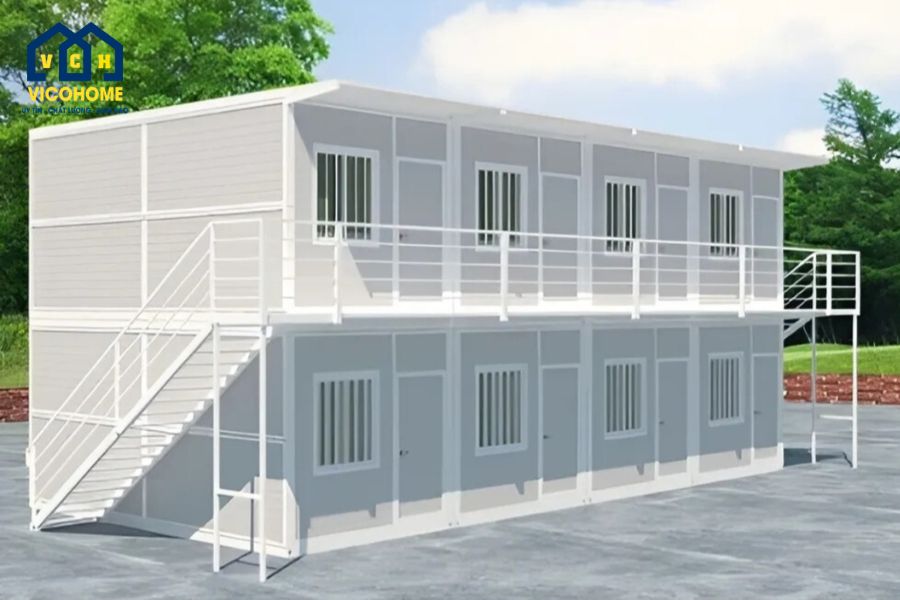 nhà trọ lắp ghép 2 tầng