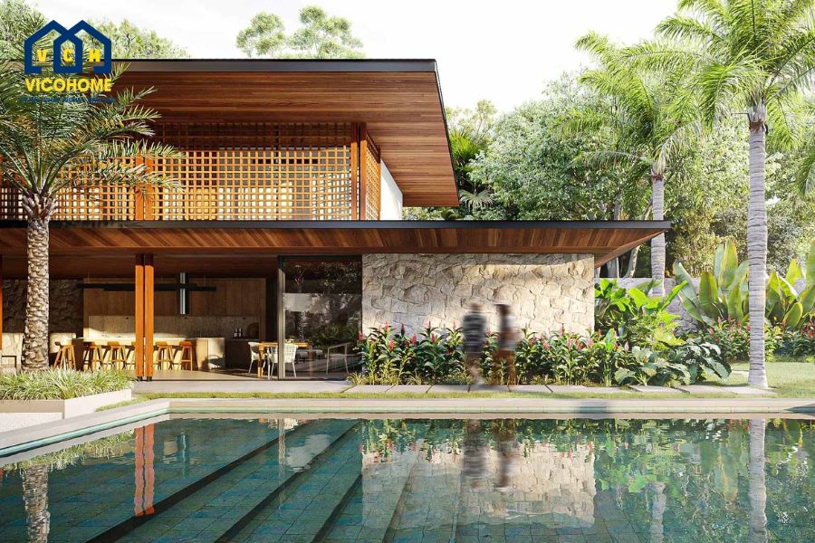 nhà vườn lắp ghép 2 tầng