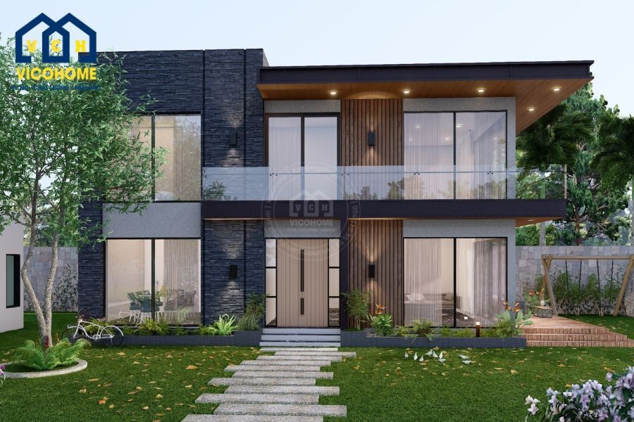 thiết kế nhà lắp ghép 2 tầng
