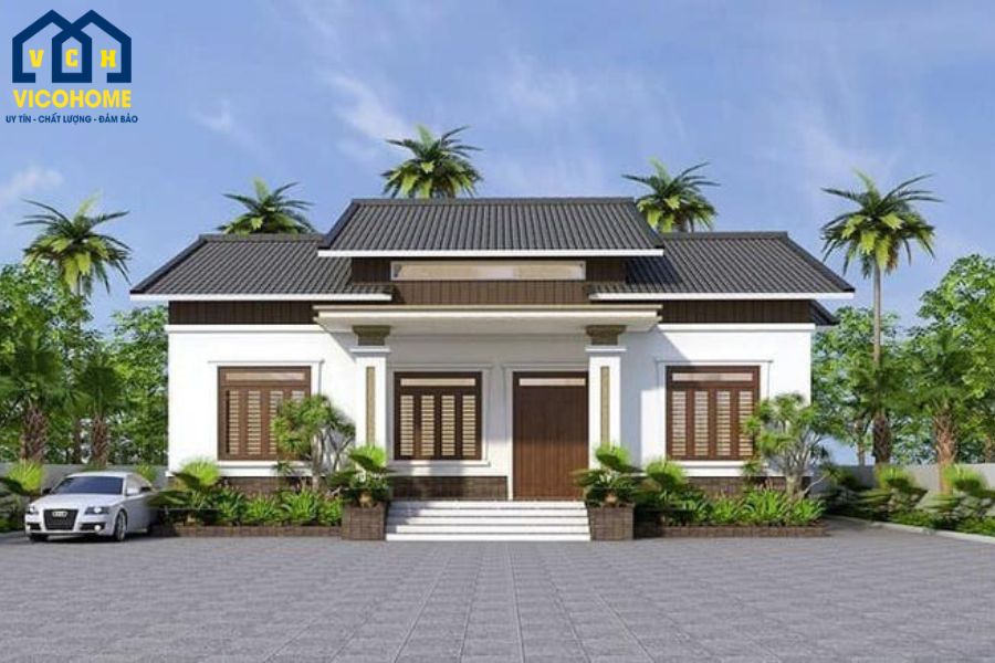 Nhà vuông 1 tầng 100m2