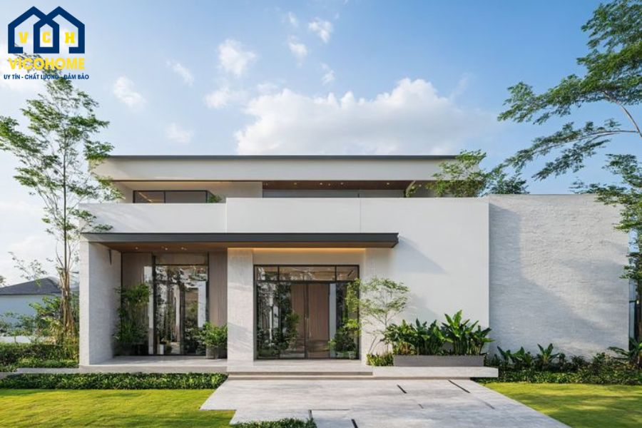 nhà vuông 1 tầng 3 phòng ngủ