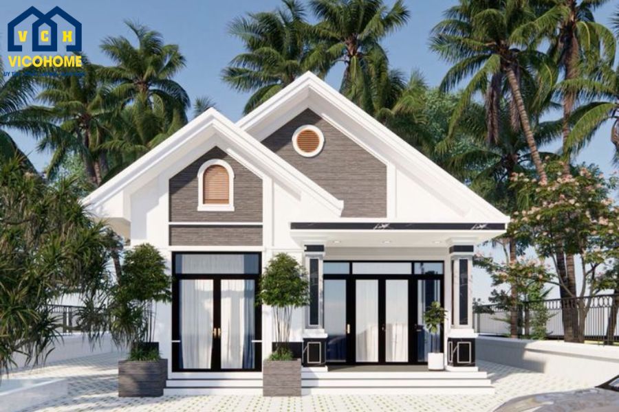 Thiết kế nhà vuông 8x9m 1 tầng