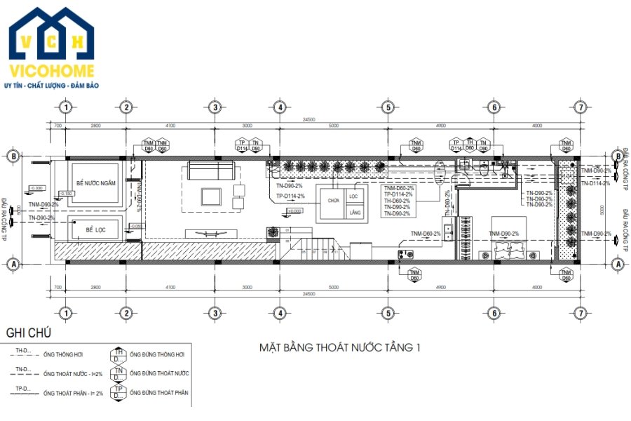 Bản vẽ mặt bằng thoát nước 