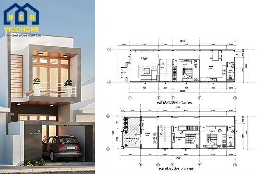 Sử dụng bản vẽ nhà 2 tầng giúp tối ưu chi phí và chủ động tài chính