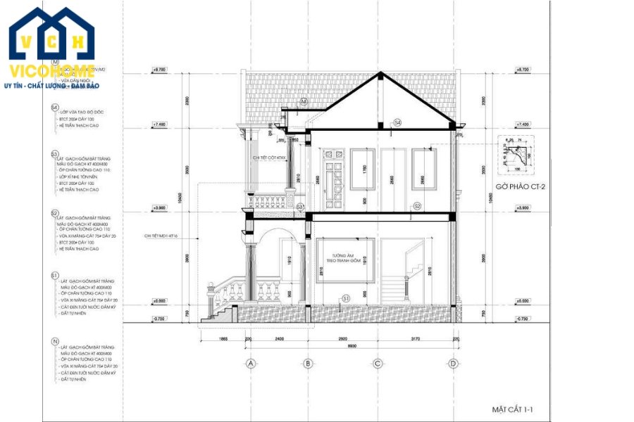 Bản vẽ kiến trúc khi thiết kế nhà Đà Nẵng