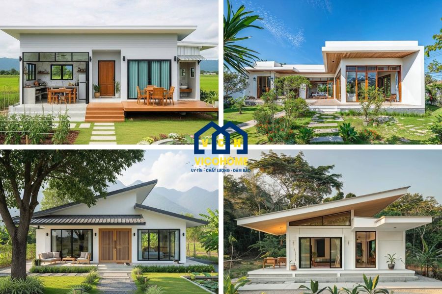 nhà tiền chế cấp 4 nông thôn