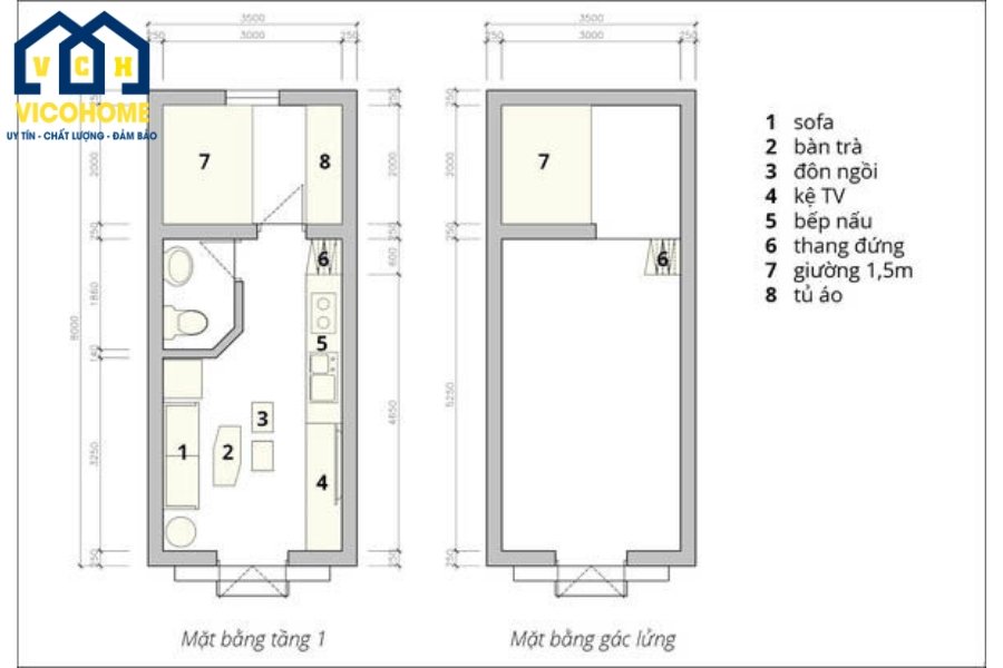 Bản vẽ nhà cấp 4 có gác lửng đẹp 2