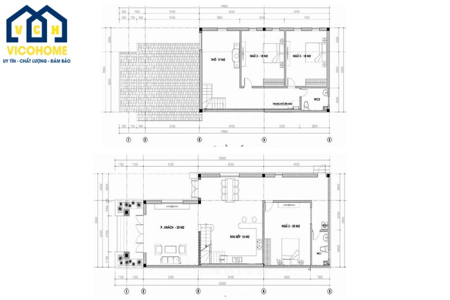 Bản vẽ nhà cấp 4 có gác lửng đẹp